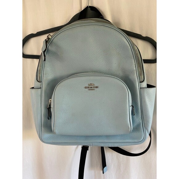 Coach Court Pebbled Leather Backpack Purse Medium Size - Picture 1 of 11